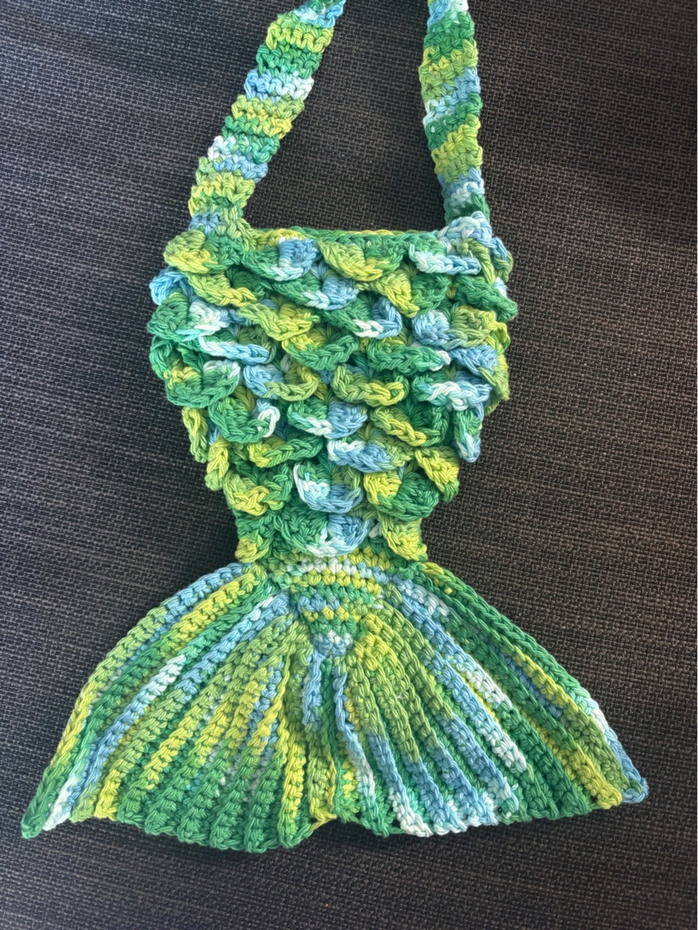 Crochet Mermaid Tail Bag/Purse - Blue and Green